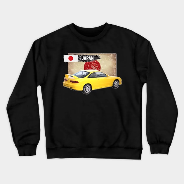 Yellow Acura Integra 1999 05 Crewneck Sweatshirt by Stickers Cars